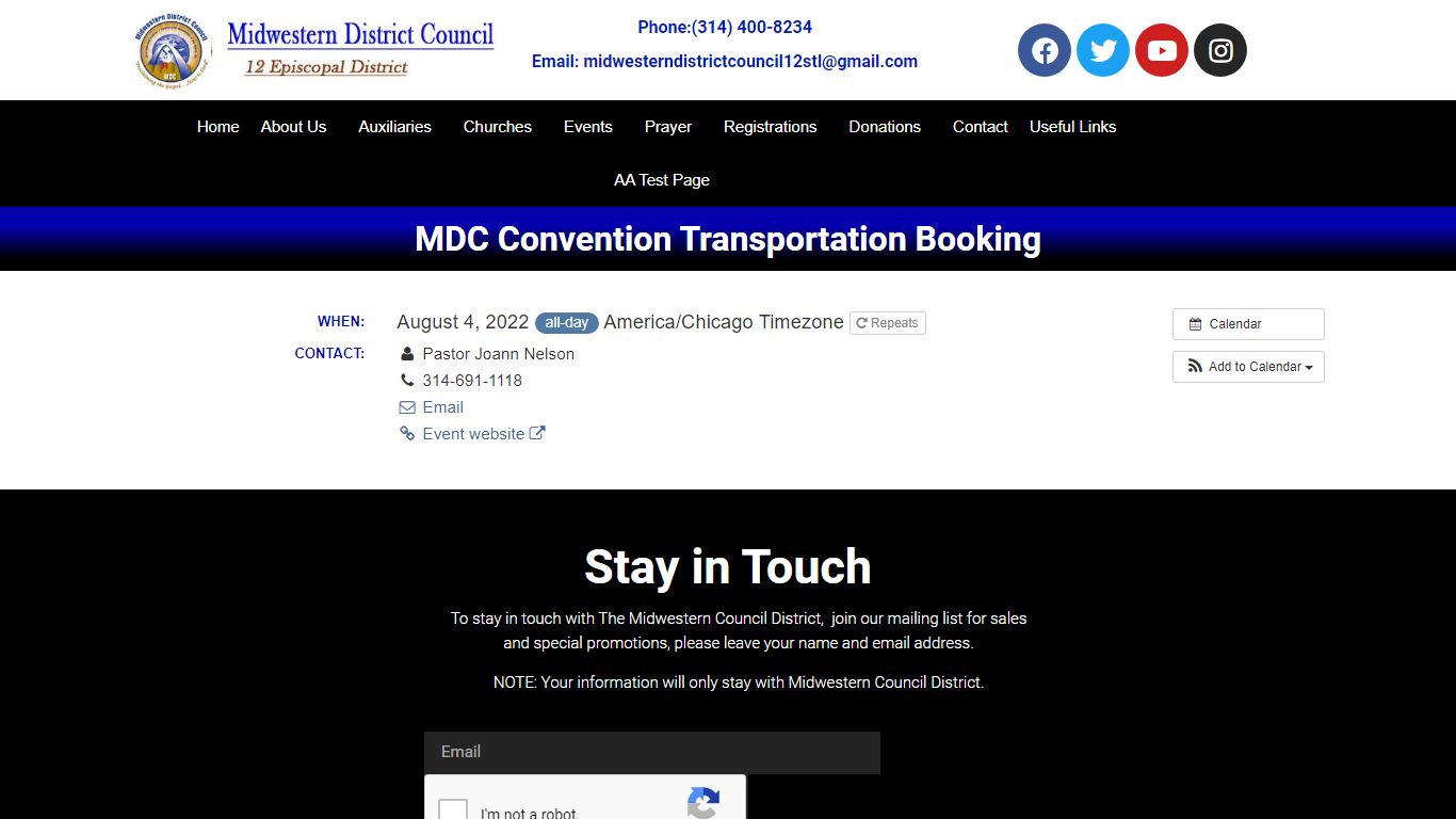 MDC Convention Transportation Booking – Midwestern District Council