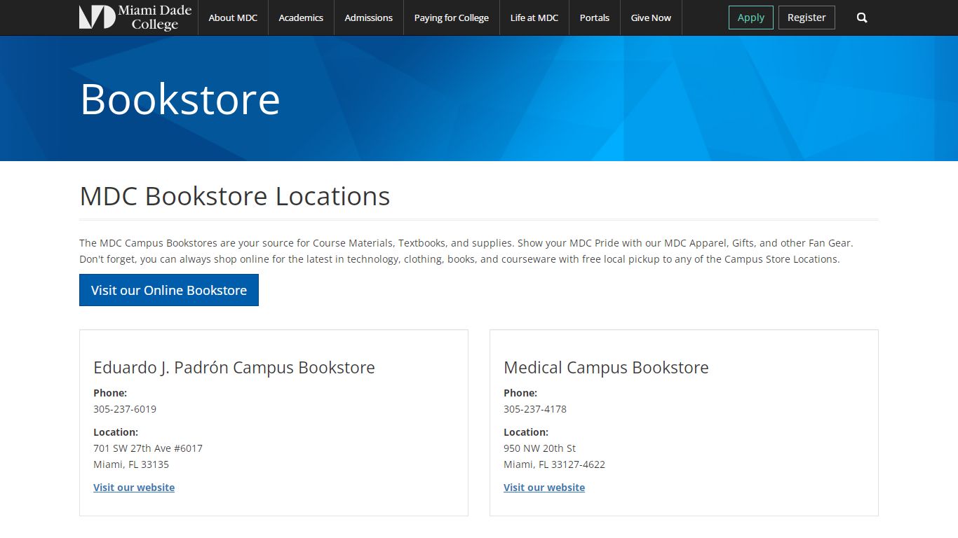 Bookstore | Miami Dade College